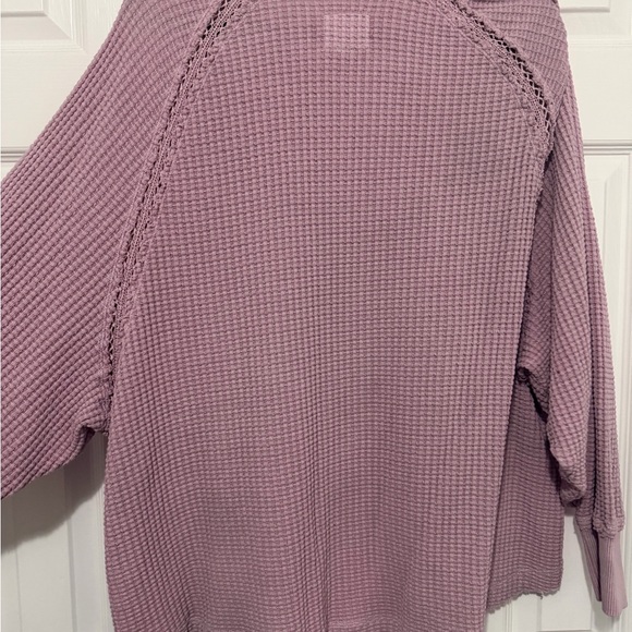 American Eagle Outfitters Mauve Waffle Knit Pullover - Picture 5 of 5